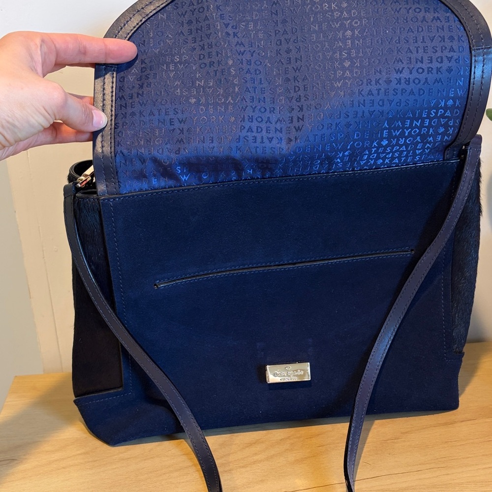 Kate Spade Suede Navy Blue Handbag - Picture 5 of 14